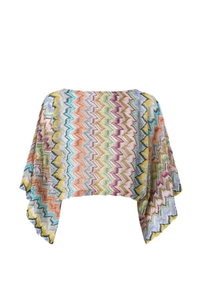 Missoni Zigzag-knit cropped beach top - Blue