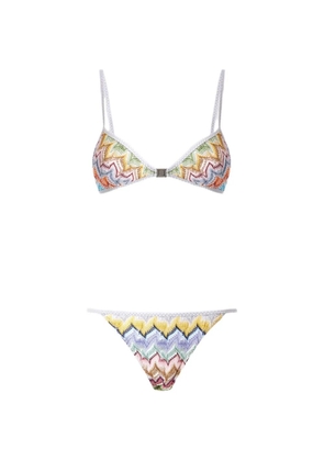 Missoni Zigzag-knit bikini - Neutrals