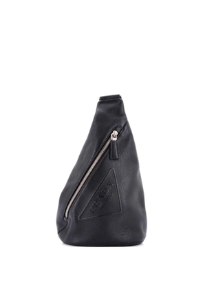 Prada Pre-Owned Triangle Logo Sling Bag Leather backpack - Black