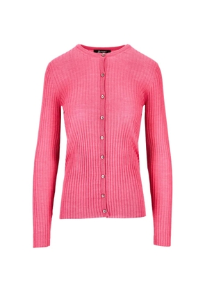 La-Rose ribbed-knit cardigan - Pink