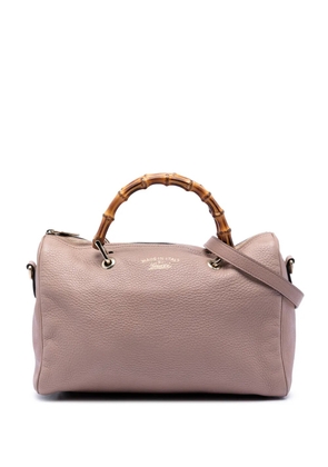 Gucci Pre-Owned 2016-2026 Medium Calfskin Bamboo Shopper Boston Bag satchel - Pink