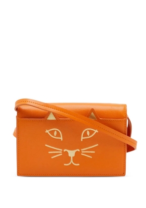 Charlotte Olympia Feline leather shoulder bag - Orange
