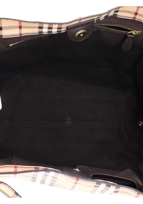 Burberry Pre-Owned Canterbury Panels Tote Haymarket Coated Canvas and Leather Small shoulder bag - Brown