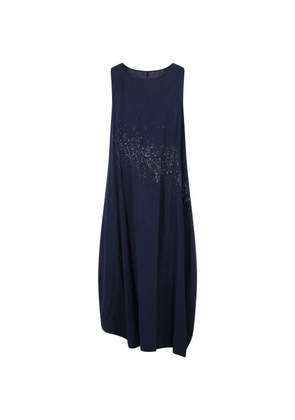 Maria Calderara paint-splatter sleeveless dress - Blue