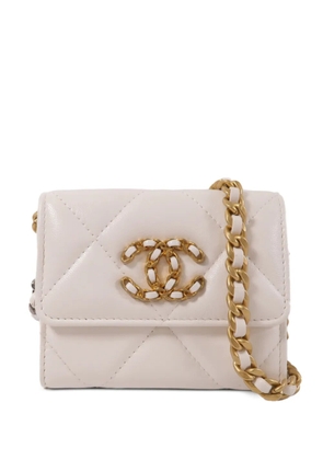 CHANEL Pre-Owned 19 Flap Coin Purse cross body bag - White