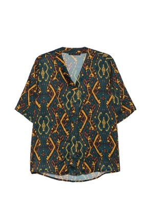Low Brand geometric-print short-sleeve shirt - Green