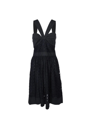 Boutique Moschino lace gathered-neck midi dress - Black