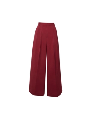 Weekend Max Mara wide-leg virgin-wool trousers - Red