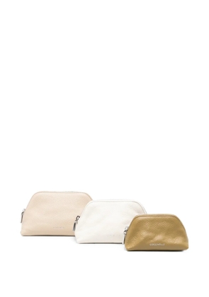 Coccinelle Helga pebbled make-up bag (set of three) - Neutrals