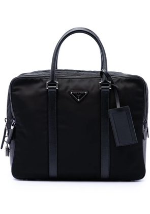 Prada Pre-Owned 2013-2026 Saffiano Trimmed Tessuto business bag - Black
