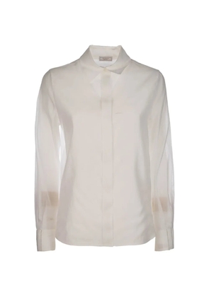 Peserico sheer concealed-front shirt - White