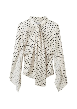 Stella McCartney polka-dot pussy-bow blouse - White