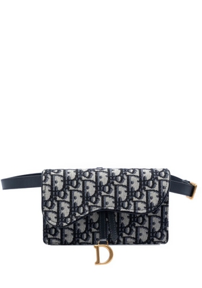 Christian Dior Pre-Owned 2019 Oblique Canvas Saddle belt bag - Blue