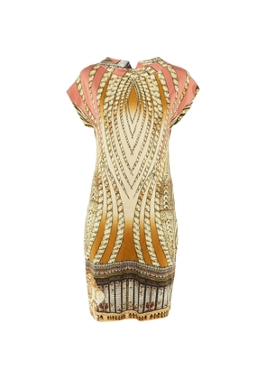 Cavalli Class printed cap-sleeve mini dress - Gold