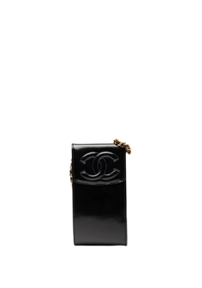 CHANEL Pre-Owned 1996-1997 CC Patent Phone Holder crossbody bag - Black