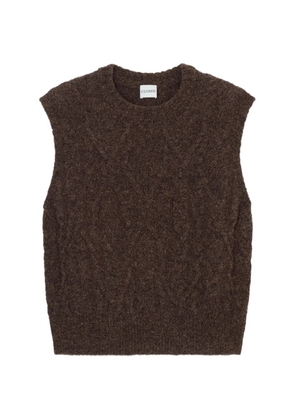Closed crew-neck vest - Brown
