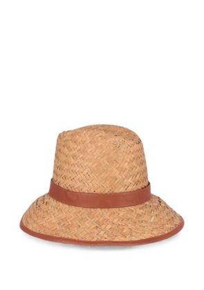 Luxury Supply leather-trim woven hat - Neutrals