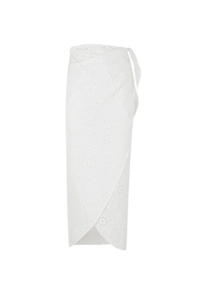 MC2 Saint Barth broderie-anglaise wrap-style pareo - White