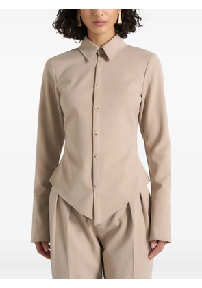 Manière De Voir Sonia in beige tailored-cinch shirt - Neutrals