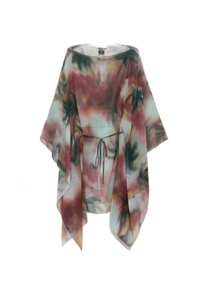 Patrizia Pepe abstract-print silk scarf - Purple
