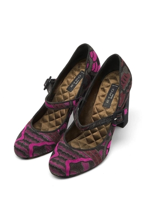 Etro Pre-Owned brocade buckle-fastening pumps - Purple