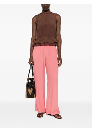 CARLA G. elasticated-waistband wide-leg trousers - Pink