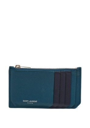 Saint Laurent Pre-Owned 2017 Fragments zip-around card case - Blue