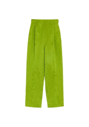 Valentino Garavani jacquard pants in medium Plus-de-Pois polka-dot silk-linen - Green