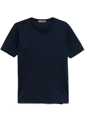 Corneliani embroidered-logo T-shirt - Blue