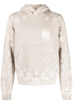 AMIRI logo-print bandana hoodie - Neutrals