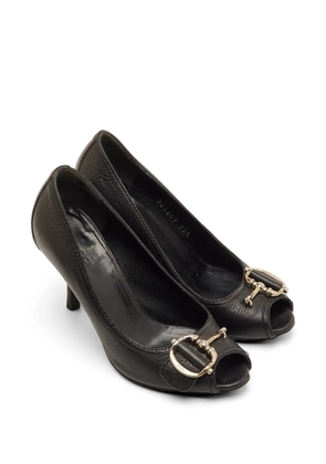 Gucci Pre-Owned Horsebit peep toe pumps - Black
