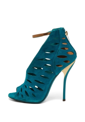 Jimmy Choo Pre-Owned Tamber cut-out high-heeled ankle sandals - Blue