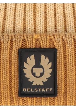 Belstaff logo-patch ribbed-knit beanie hat - Brown
