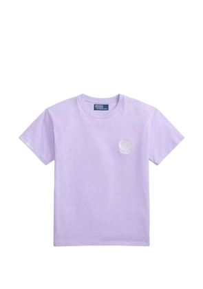 Polo Ralph Lauren Wimbledon embroidered-logo classic-fit cotton T-shirt - Purple