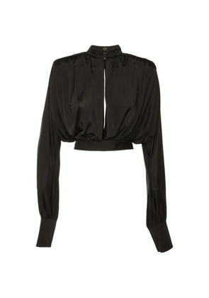 Balmain Pre-Owned jersey crop top - Black