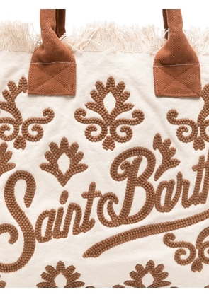 MC2 Saint Barth Vanity Rug embroidered fringed tote bag - Neutrals