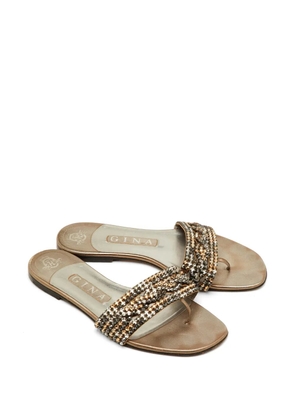Gina Aurora crystal-embellished sandals - Neutrals