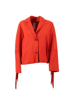 BULLY fringe-detail suede jacket - Red