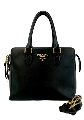 Prada Pre-Owned 2010-2026 Saffiano and Soft Calf satchel - Black