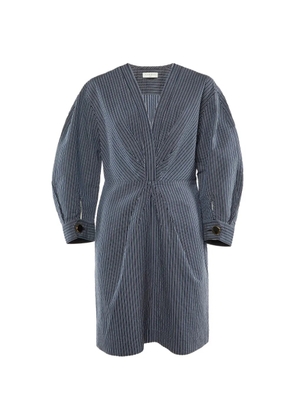 SANDRO striped plunge-neck dress - Blue
