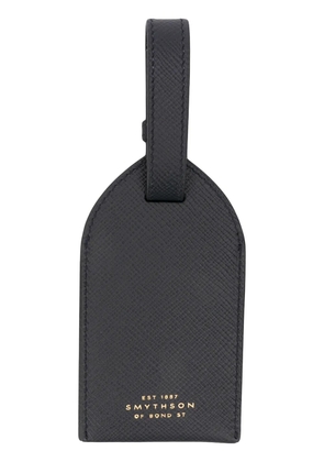 Smythson Panama crossgrain-effect luggage tag - Blue