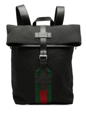 Gucci Pre-Owned 2016-2026 Canvas Techno Web Fold Over backpack - Black