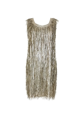 Desa 1972 fringe-detail sleeveless dress - Gold