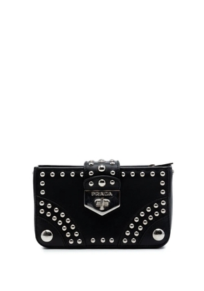 Prada Pre-Owned 2010-2026 City Calfskin Studded Elektra Turn Lock clutch bag - Black