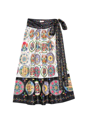 TWINSET graphic-print belted skirt - White
