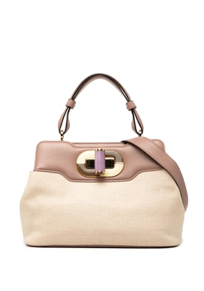 Bvlgari Pre-Owned 2010-2026 Canvas Isabella Rossellini satchel - Neutrals