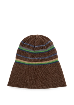Maison Margiela striped-pattern beanie hat - Brown