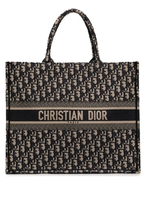 Christian Dior Pre-Owned 2020 Large Oblique Embroidered Canvas Book tote bag - Blue