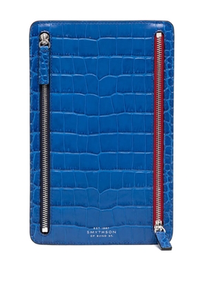 Smythson multi-zip case - Blue