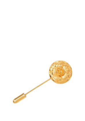 CHANEL Pre-Owned 1950-1970 Gold Plated Camellia Pin Brooch costume brooch